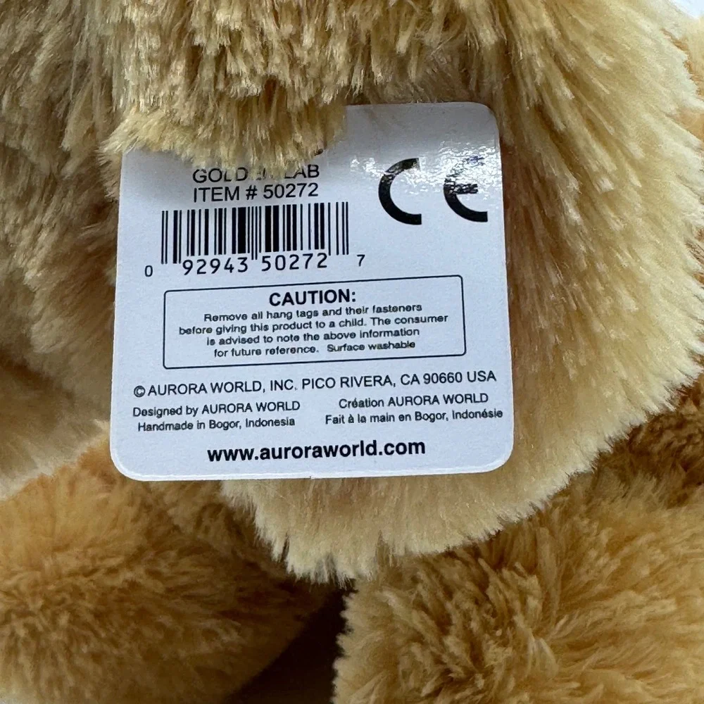 Aurora World Golden Lab Plush Dog Stuffed Animal Tan Puppy 502272 8 inch